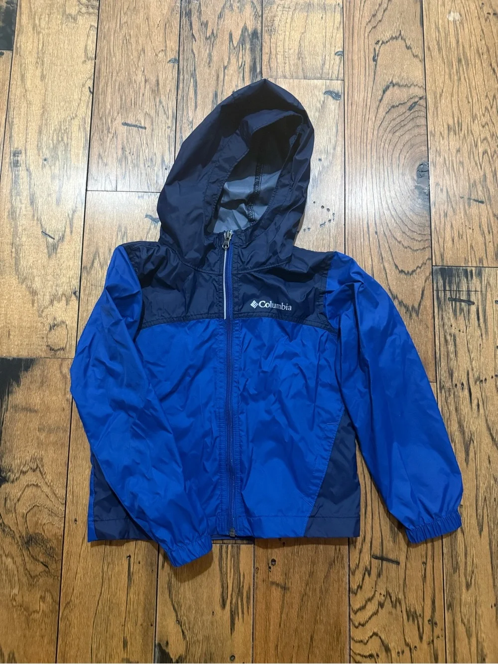 Columbia Blue/Navy Hooded XXS Windbreaker Jacket